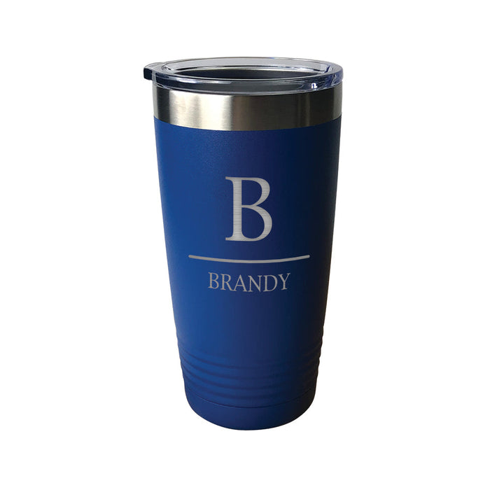 Royal Blue Initial and Name  Tumbler