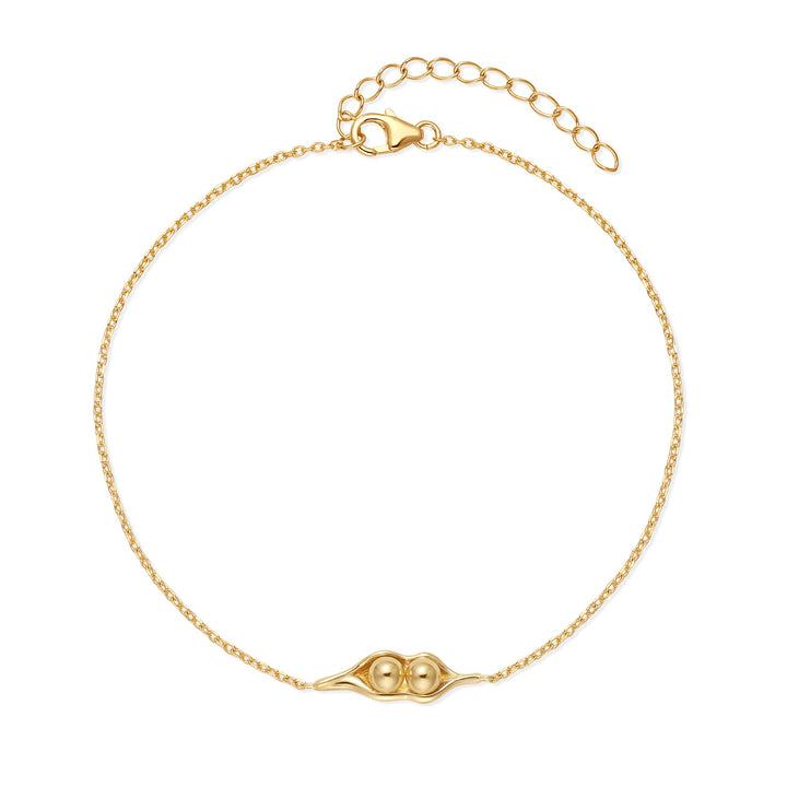 Two Peas in a Pod Gold Bracelet