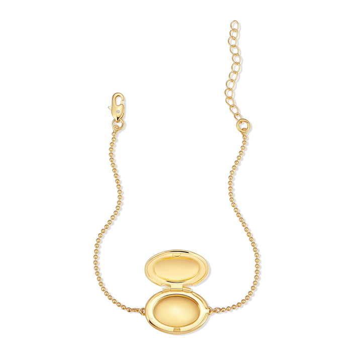 Engravable Oval Locket Bracelet