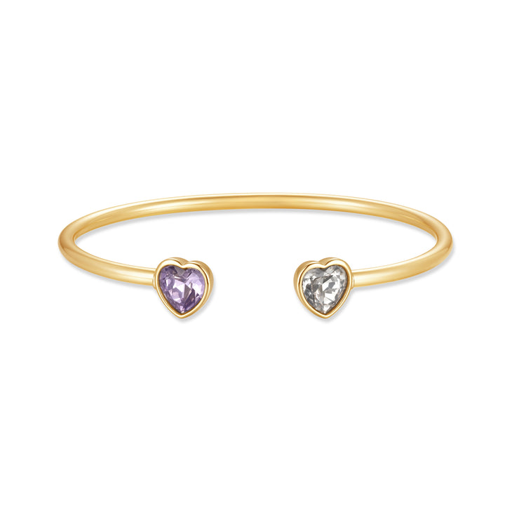 Custom Couples Birthstone Cuff Bracelet