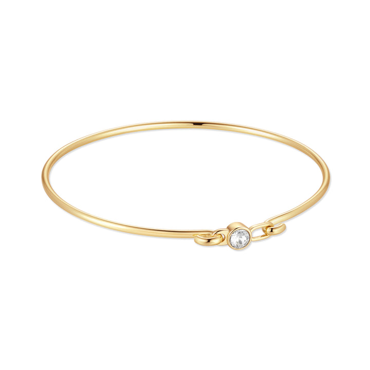 Custom Birthstone Bezel Set Bangle