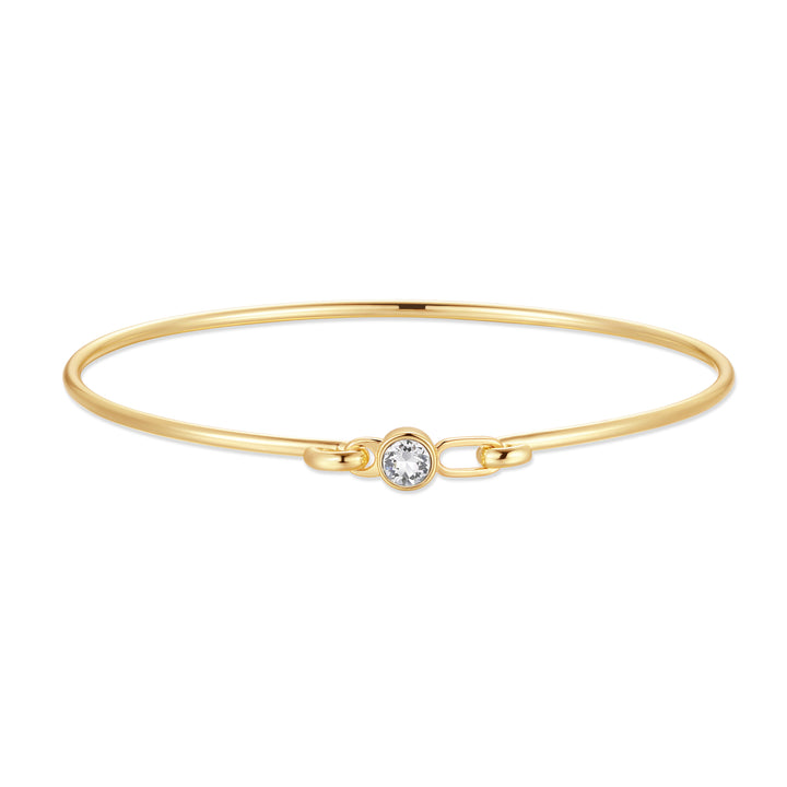 Custom Birthstone Bezel Set Bangle