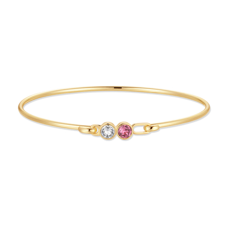 Custom Birthstone Bezel Set Bangle