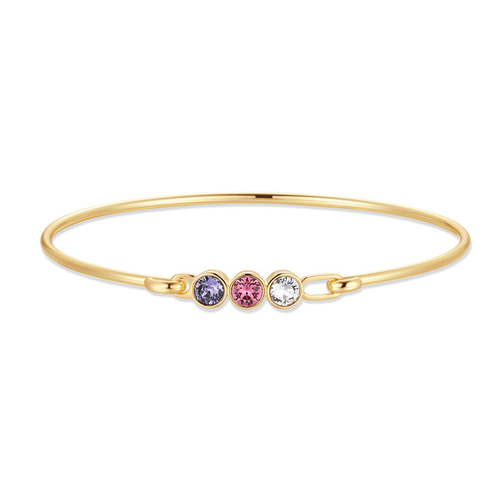 Custom Birthstone Bezel Set Bangle
