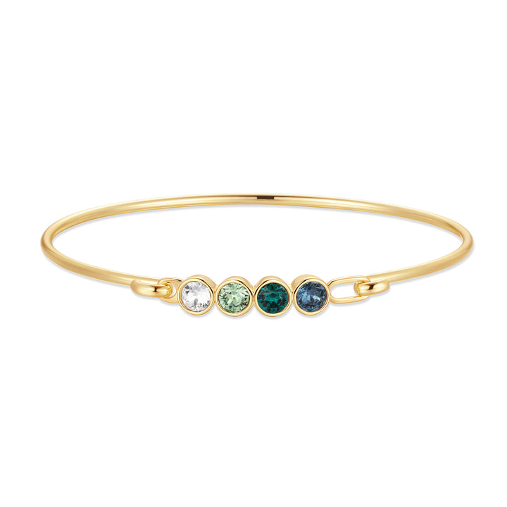 Custom Birthstone Bezel Set Bangle