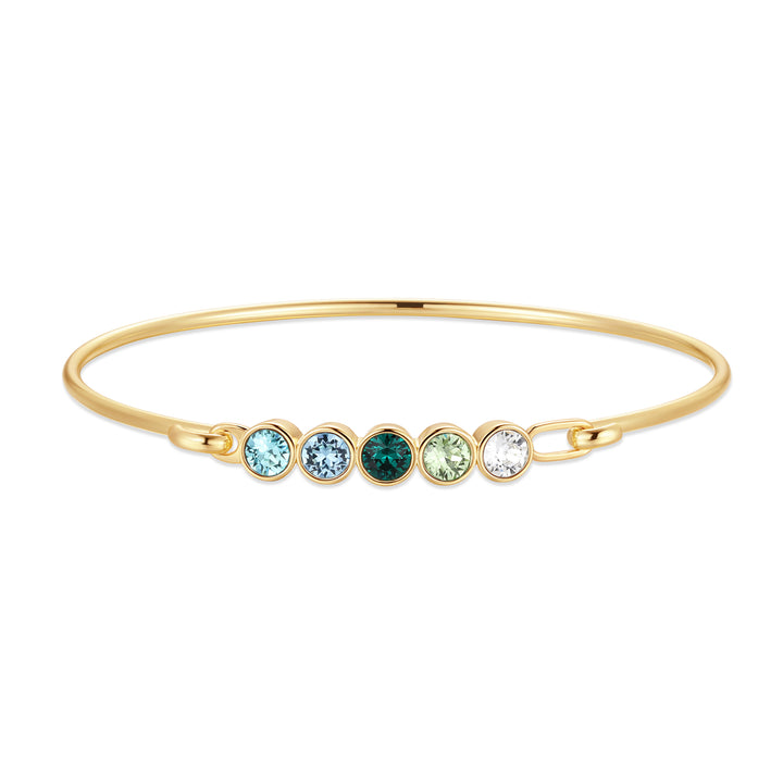 Custom Birthstone Bezel Set Bangle