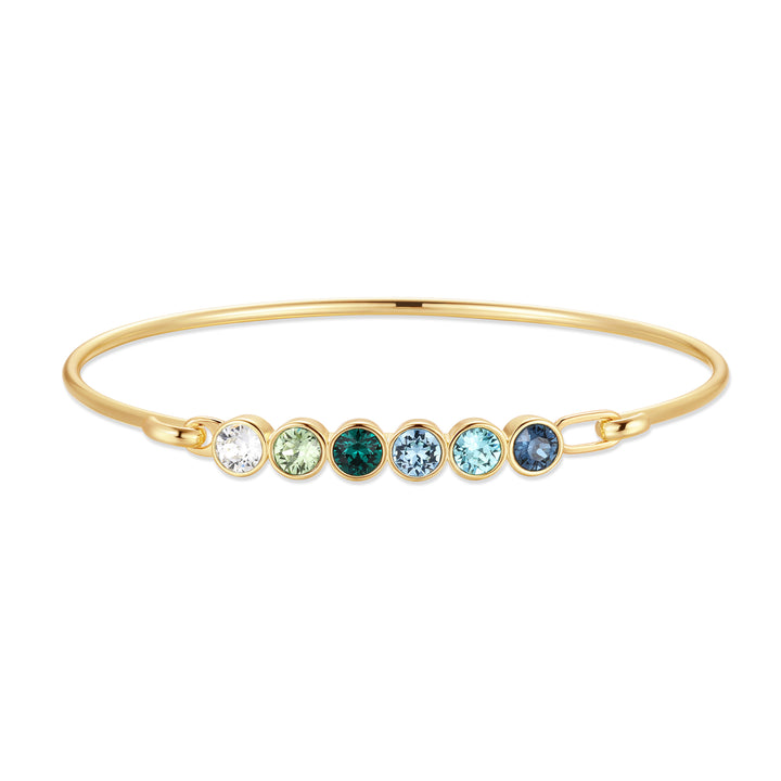 Custom Birthstone Bezel Set Bangle