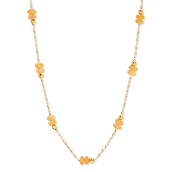 November Gold Beaded Birthstone Necklace