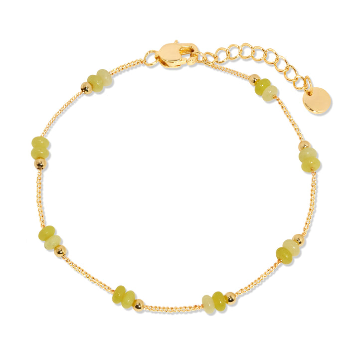 August Gold Beaded Birthstone Bracelet