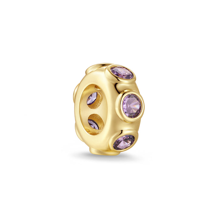 Birthstone Bezel Rondelle Charm