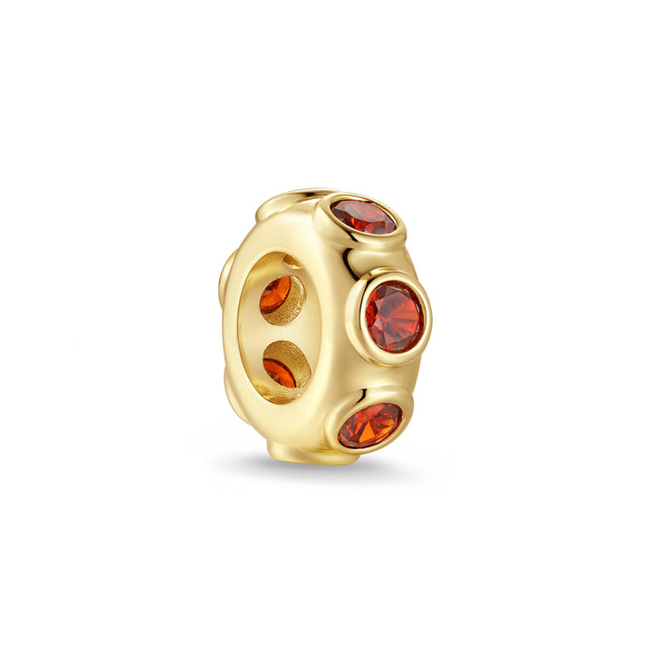 Birthstone Bezel Rondelle Charm