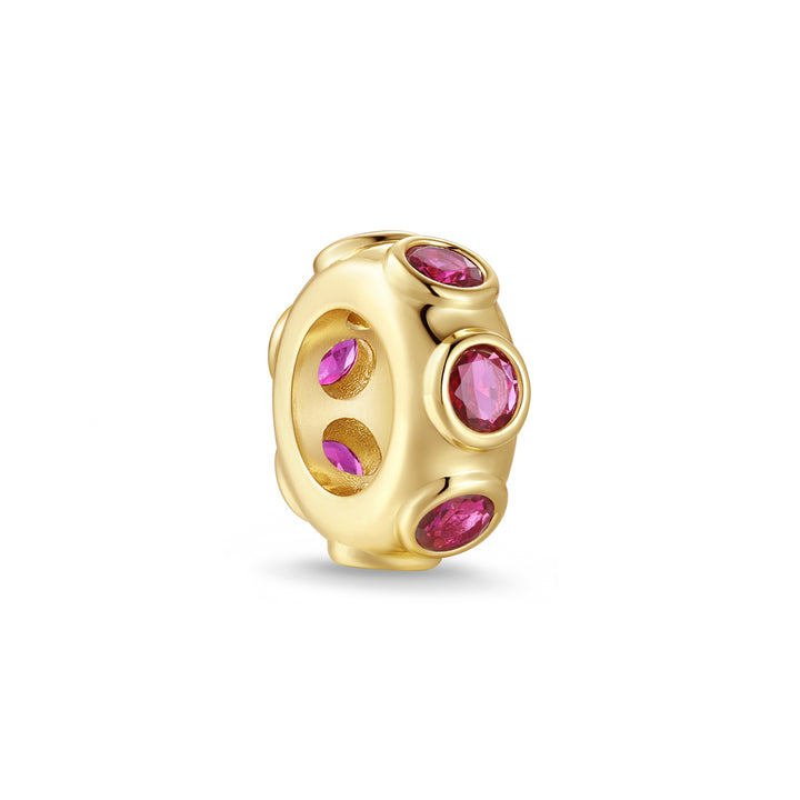 Birthstone Bezel Rondelle Charm