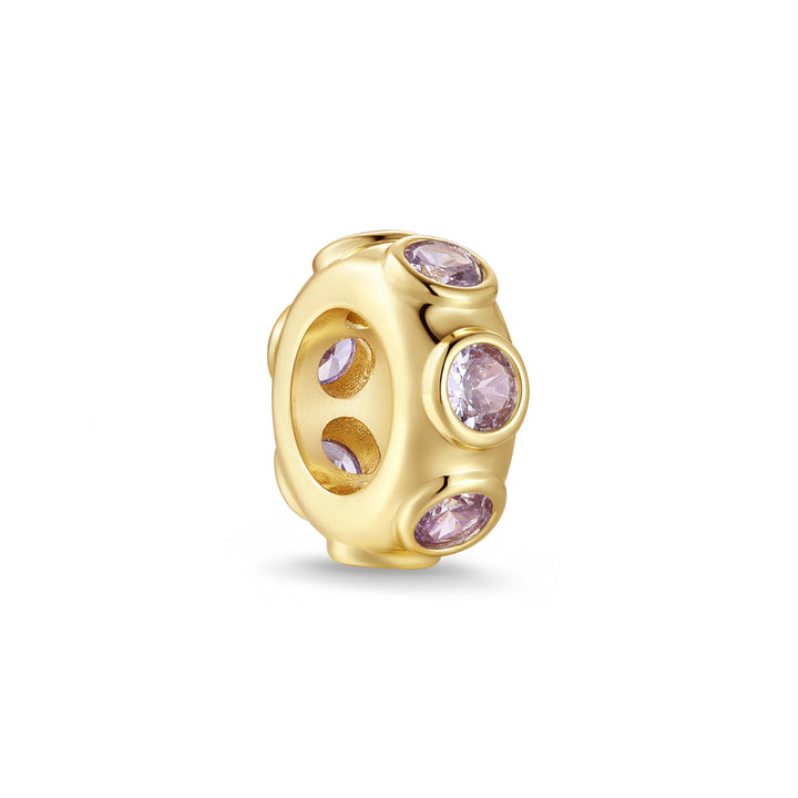 Birthstone Bezel Rondelle Charm