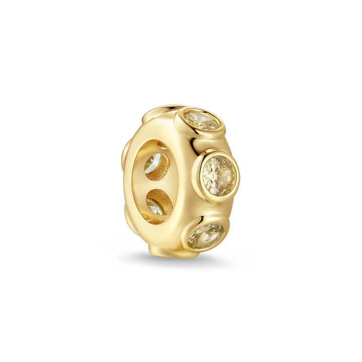 Birthstone Bezel Rondelle Charm