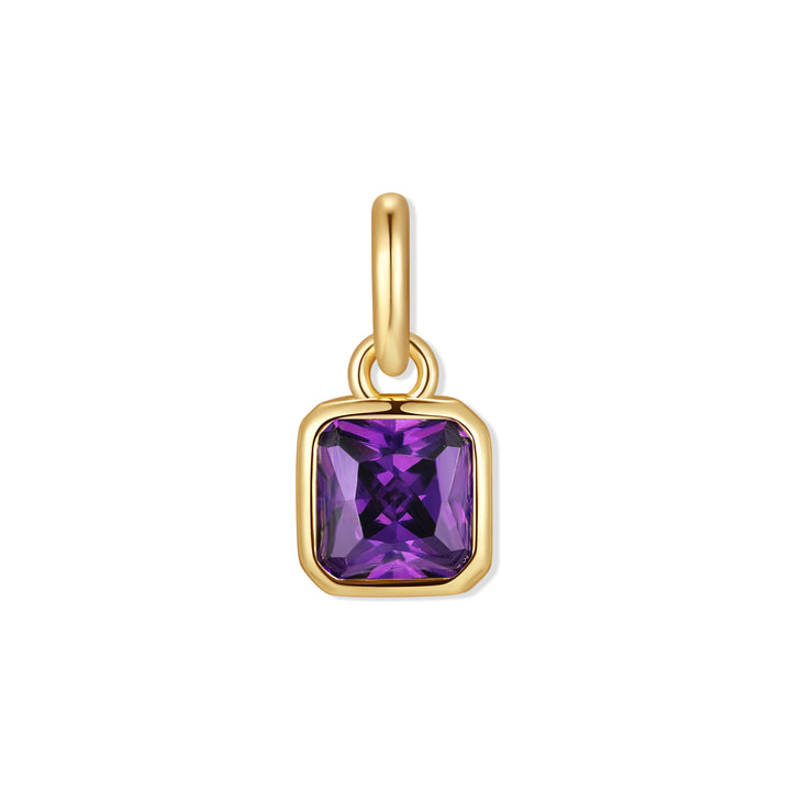 Square Bezel Birthstone Charm