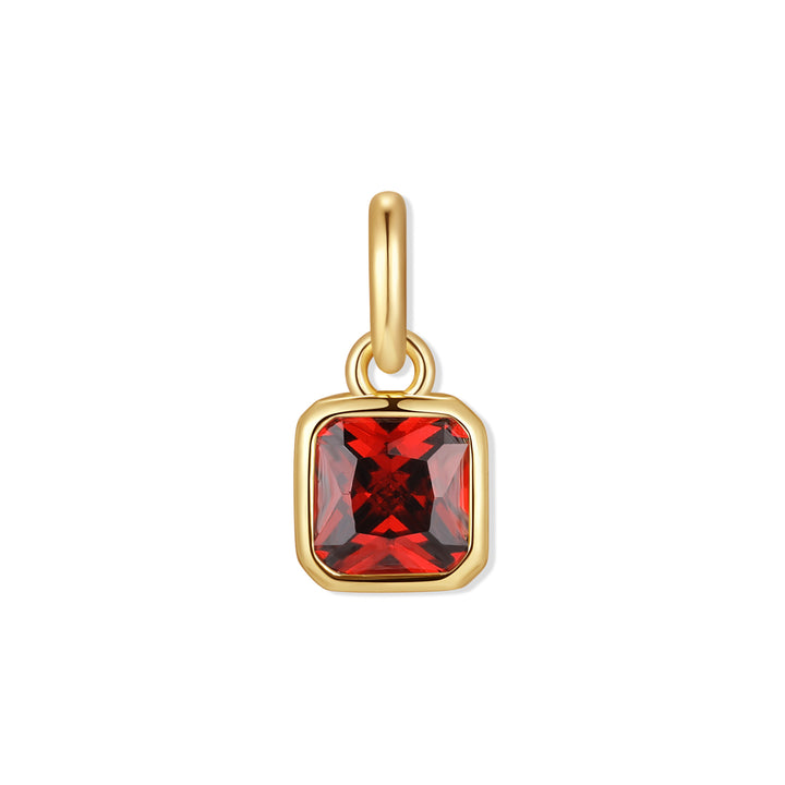 Square Bezel Birthstone Charm