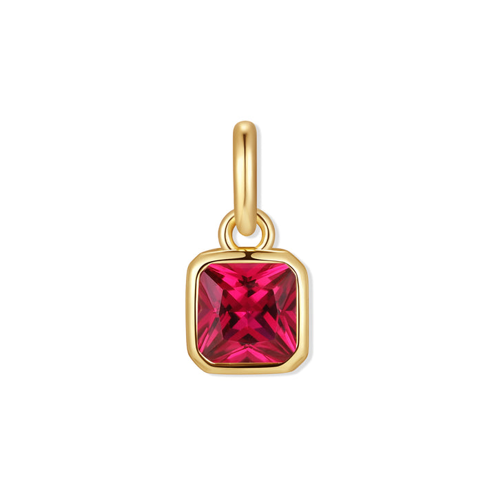 Square Bezel Birthstone Charm