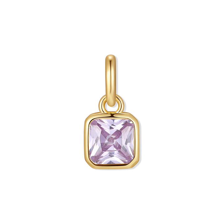 Square Bezel Birthstone Charm