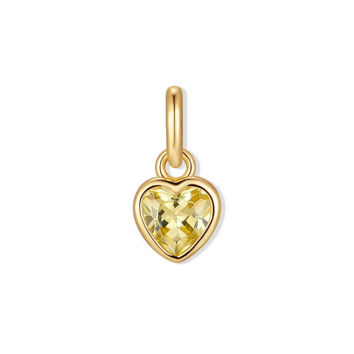 Heart Bezel Birthstone Charm