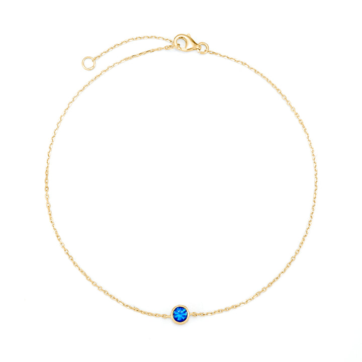 Custom Bezel Set Birthstone Anklet