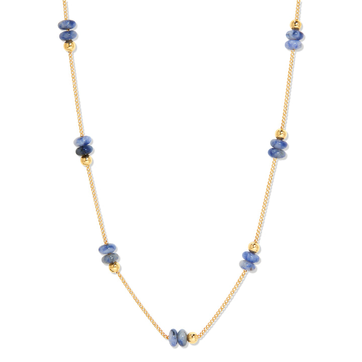 Gold Beaded Birthstone Necklace