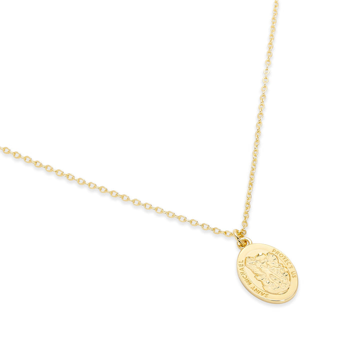 Gold Plated Saint Michael Necklace