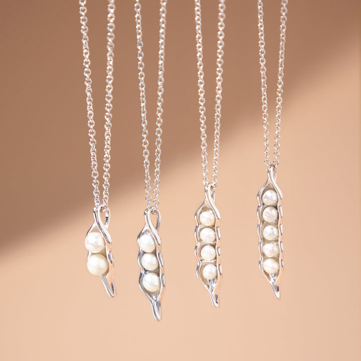 Four Peas in a Pod Sterling Silver Pearl Necklace