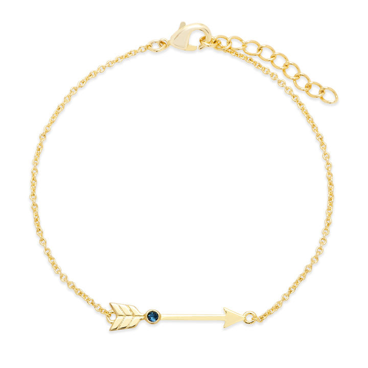 Custom Gold Birthstone Arrow Bracelet