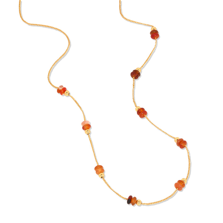 January Gold Beaded Birthstone Necklace