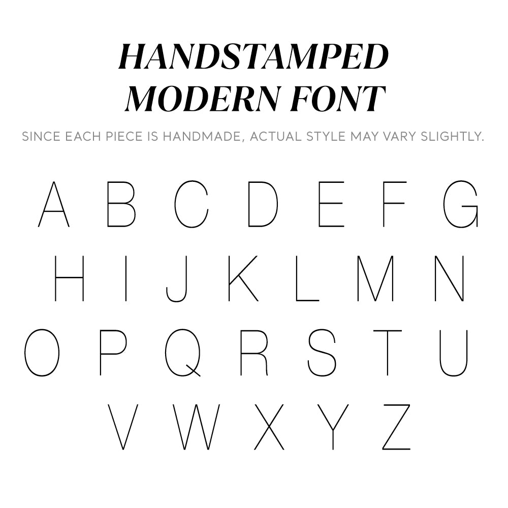 Handstamped Modern Font Character List