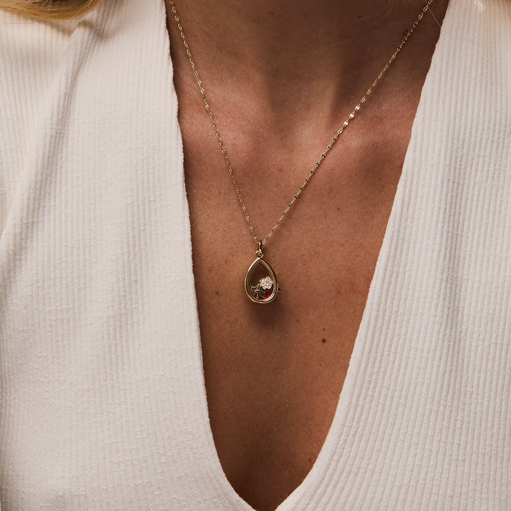 Flower Floating Locket Charm