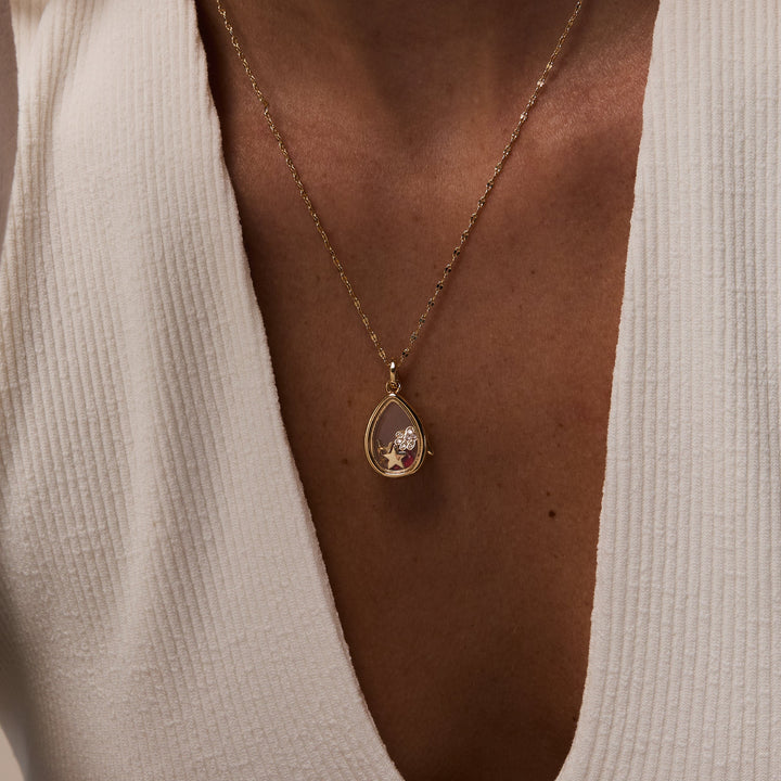 Flower Floating Locket Charm