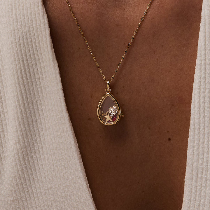 Red Heart Floating Locket Charm