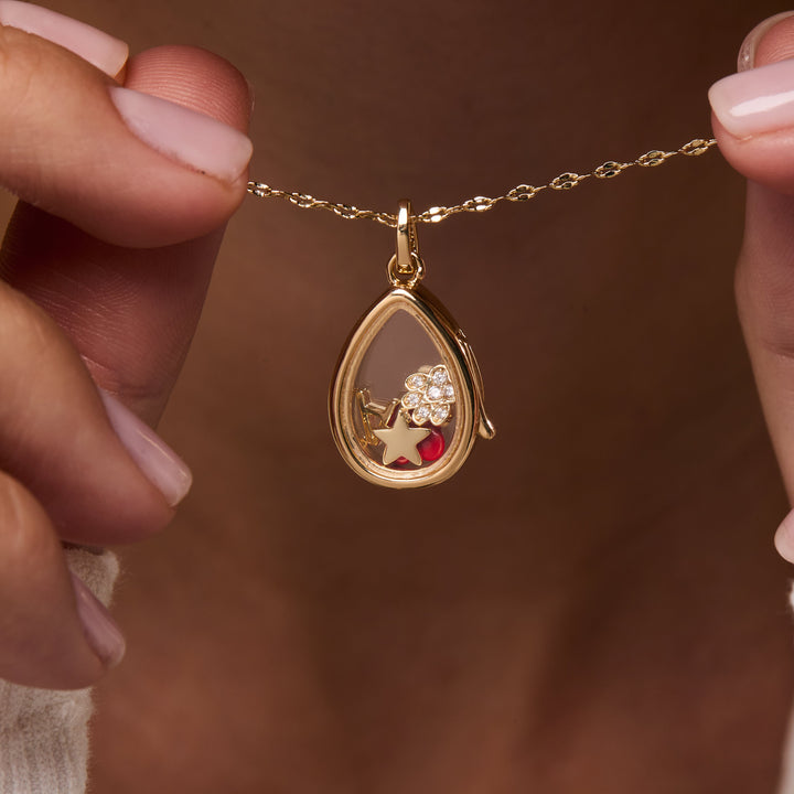 Flower Floating Locket Charm
