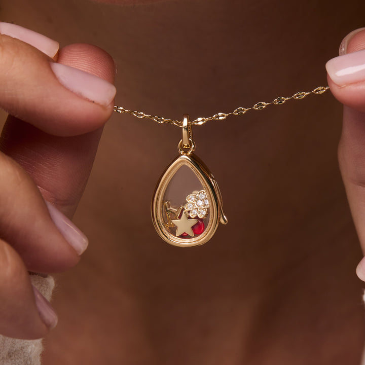 Red Heart Floating Locket Charm