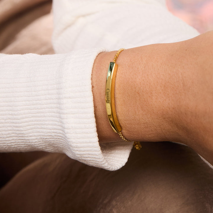 Engravable Name Bar Bolo Bracelet