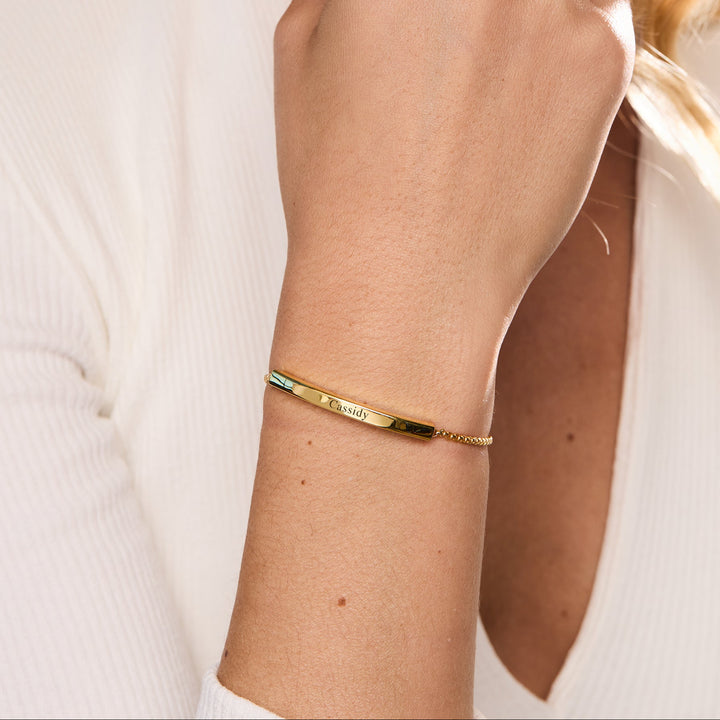 Engravable Name Bar Bolo Bracelet