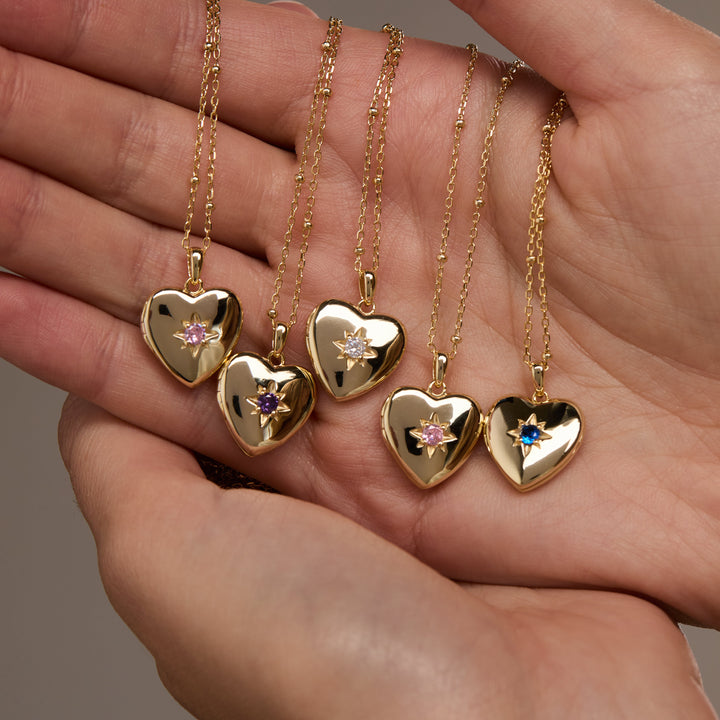 Custom Birthstone Heart Locket