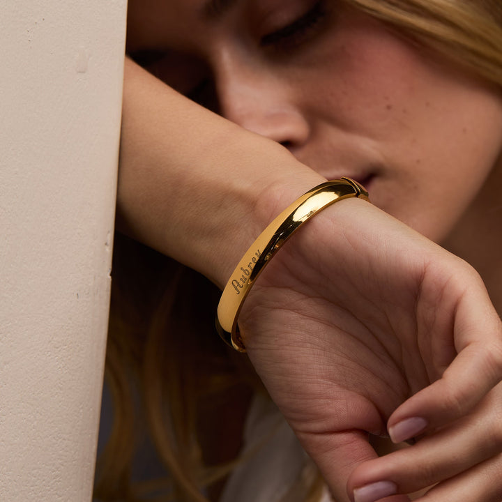 Gold Plated Oval Bangle