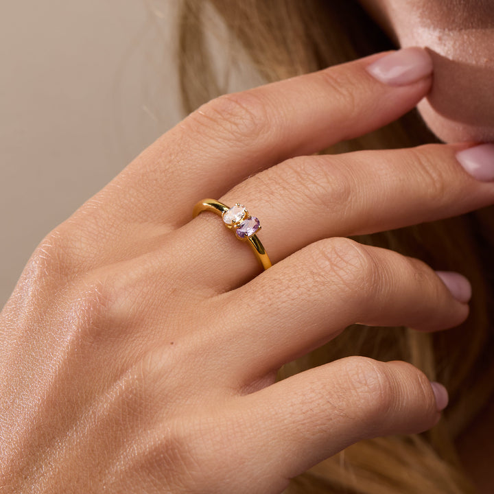 Custom Petite Oval Birthstone Ring