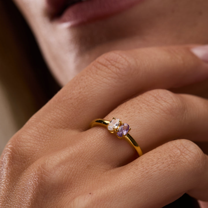 Custom Petite Oval Birthstone Ring