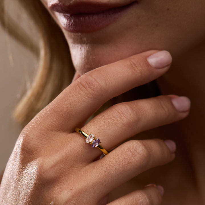 Custom Petite Oval Birthstone Ring