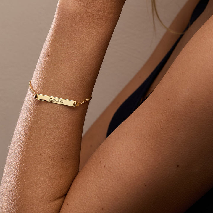 Engravable Name Bar Bracelet