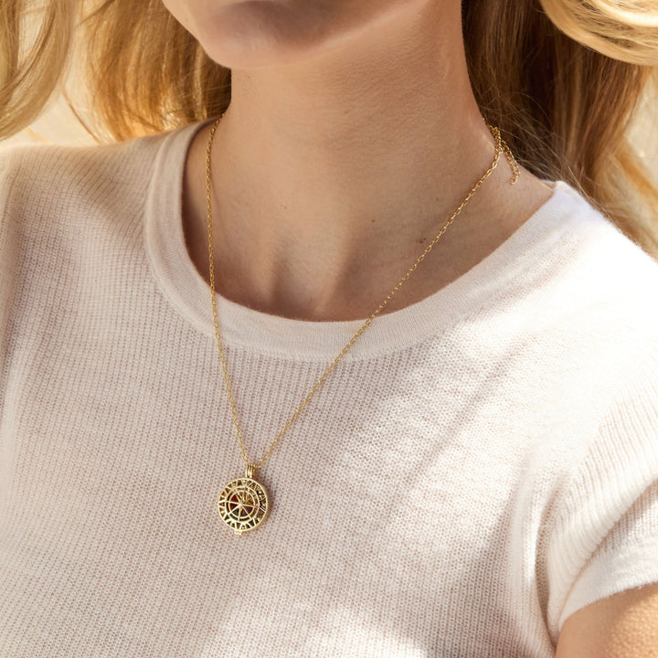 Custom Compass Birthstone Locket