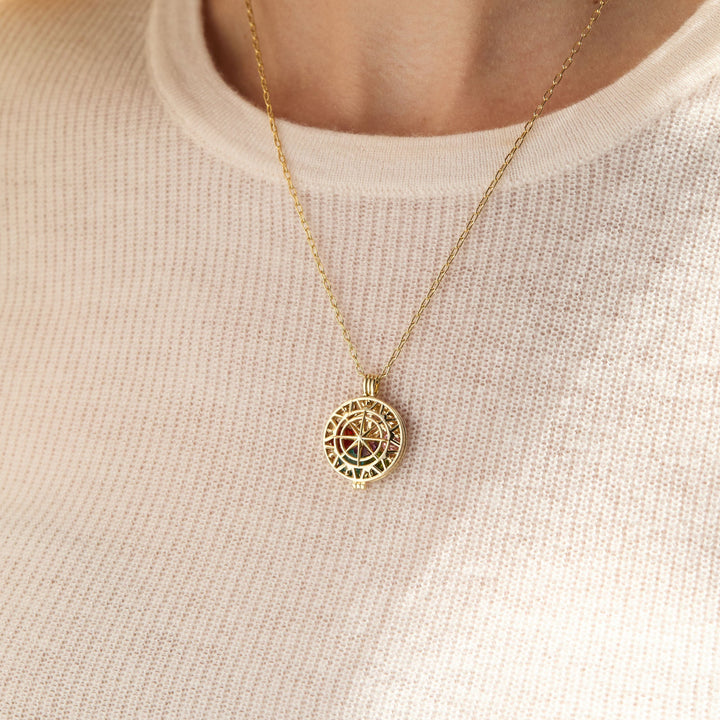 Custom Compass Birthstone Locket