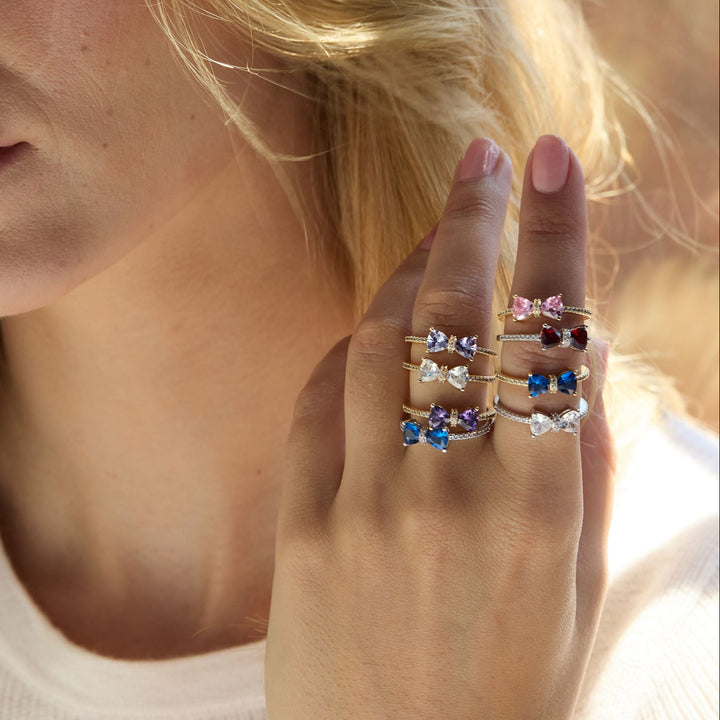 Custom Birthstone Bow Ring
