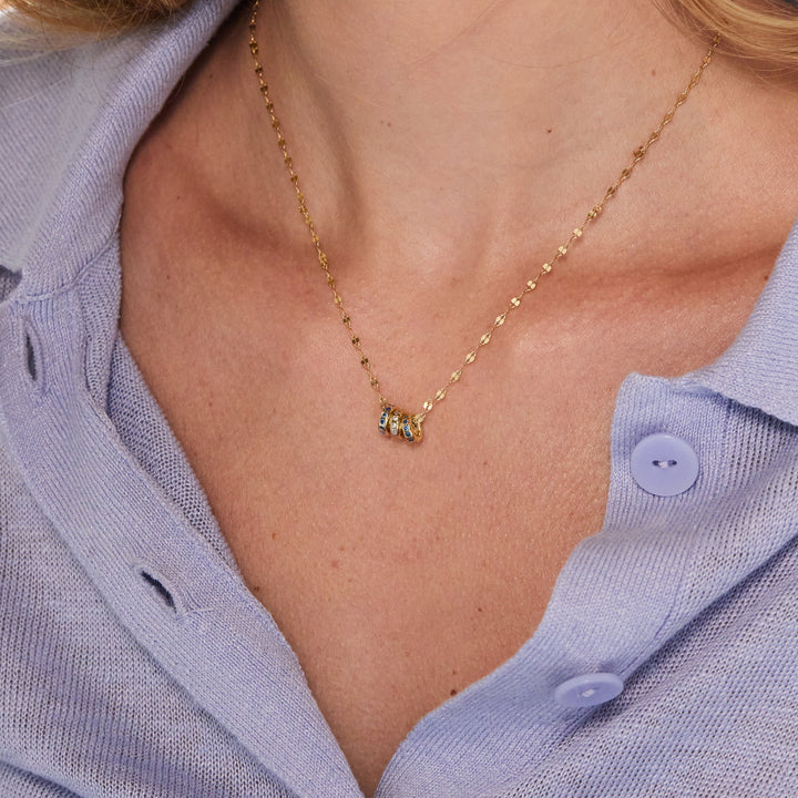 Custom Stackable Petite Birthstone Charm Necklace