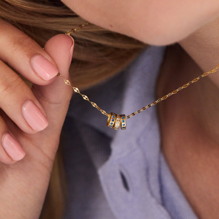 Custom Stackable Petite Birthstone Charm Necklace