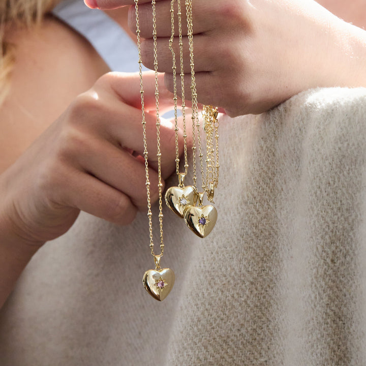 Custom Birthstone Heart Locket