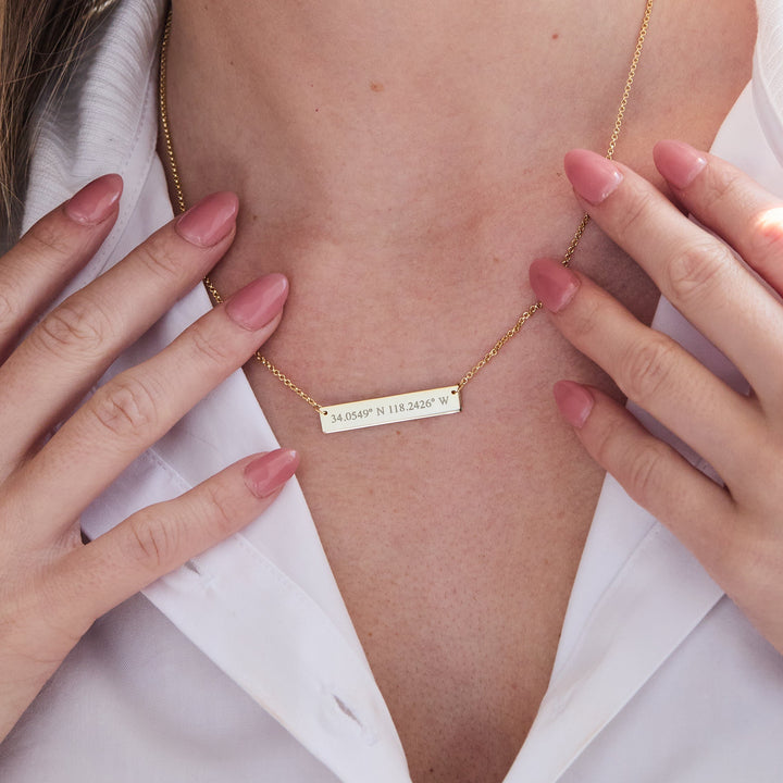 Custom Coordinate Bar Necklace